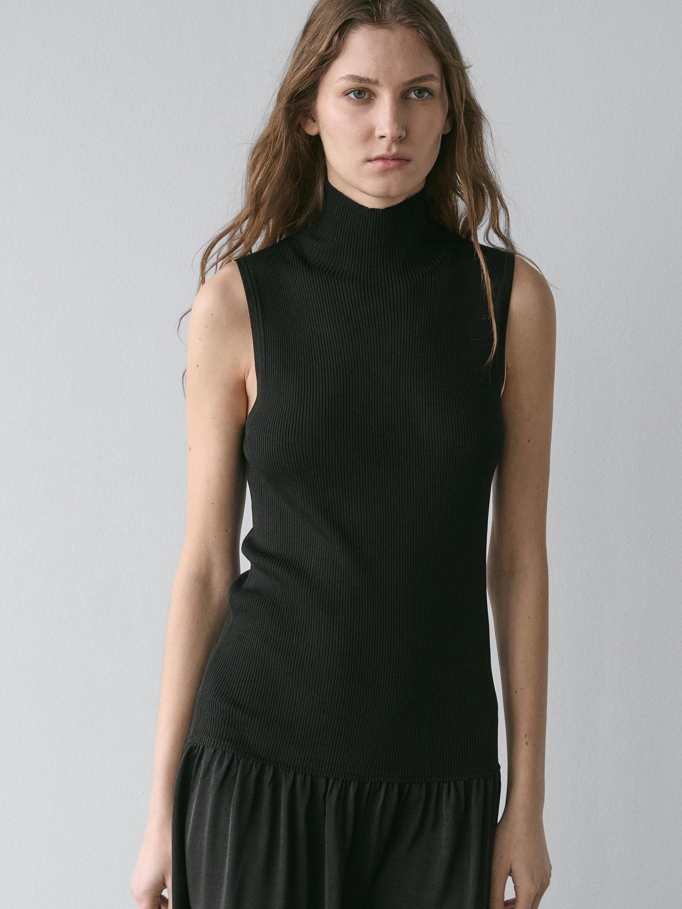 Knit midi dress with contrast detail